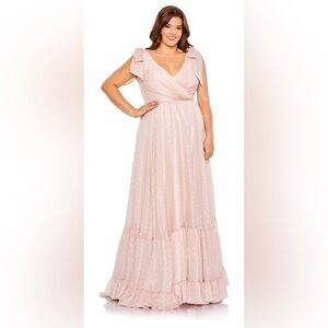 Pink Polka Dot Mac Duggal Gown